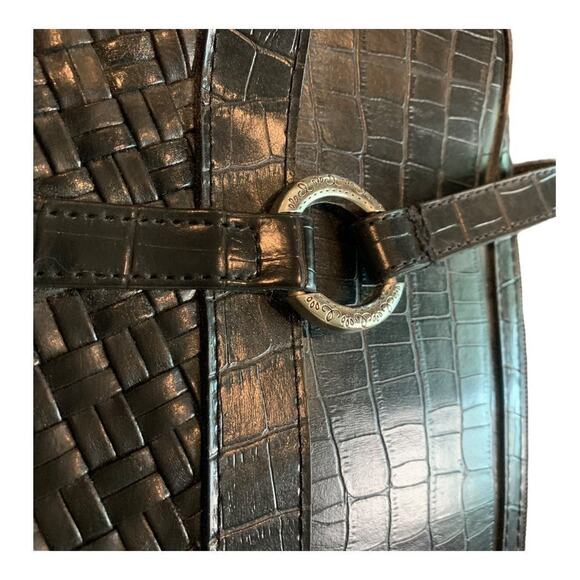 COLDWATER CREEK Women's Black Faux Leather Laptop Bag Tote Black - Picture 3 of 9